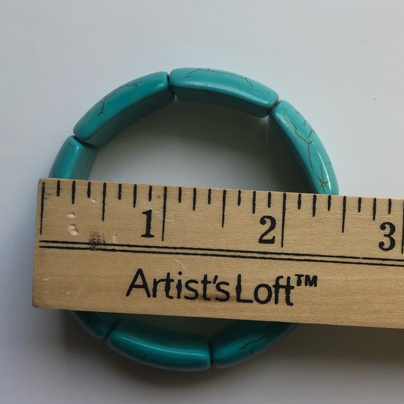 Blue turquoise elastic bracelet - Picture 3 of 4